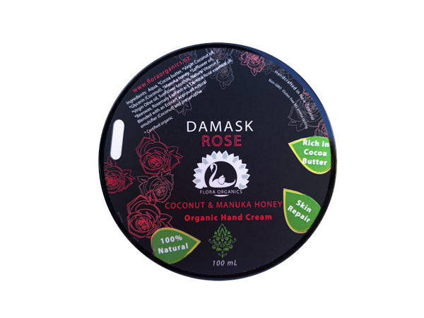 Cocoa Butter, Coconut Oil & Manuka Honey Hand Cream - Damask Rose & Neroli - 100 mL