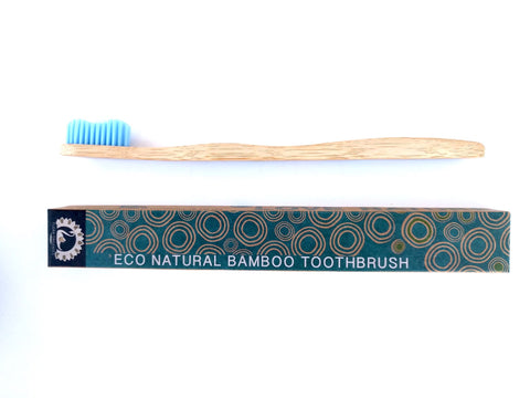 Bamboo Toothbrush - Single with Blue Colour Bristles
