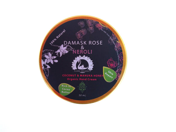 Cocoa Butter, Coconut Oil & Manuka Honey Hand Cream - Damask Rose & Neroli