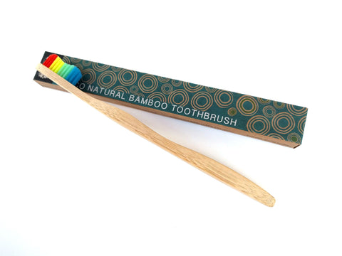 Bamboo Toothbrush - Single with Rainbow Colour Bristles